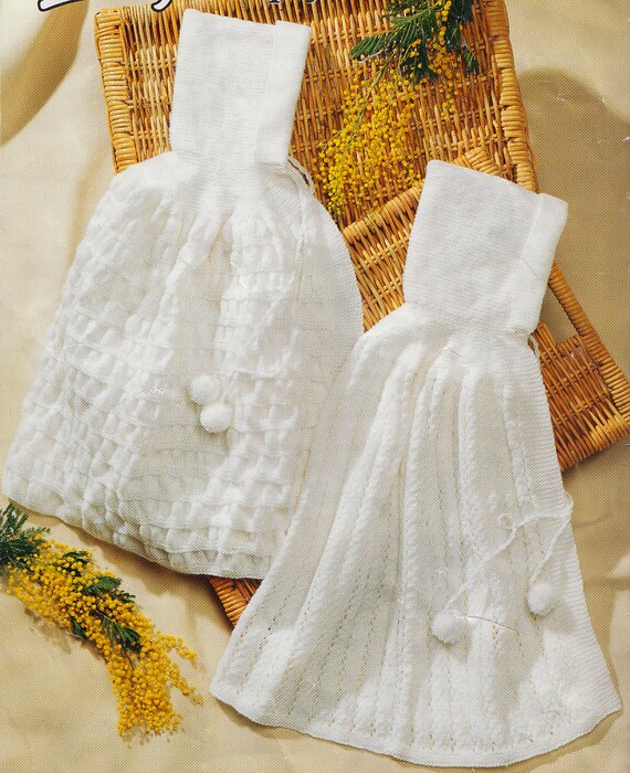 vintage knitting pattern PDF baby hooded capes 0-6m shawl