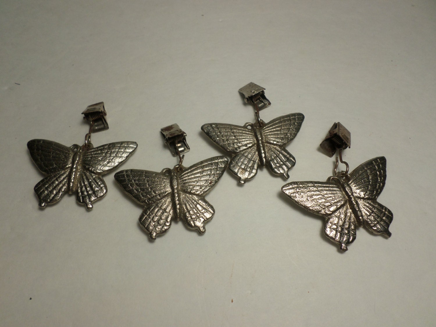 Vintage Metal Butterfly Clips Set of 4 by AandMVintageMarket