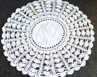 Vintage Hand Made Lace Doily Table Mat - The Quintessential Decoration for Your Tea Party - 9 1/2" Circular -