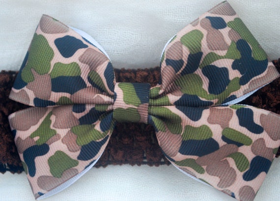 Camouflage Handmade Bow Headband Baby Girl Camo Camouflage Handmade Bow Headband Baby Girl Camo