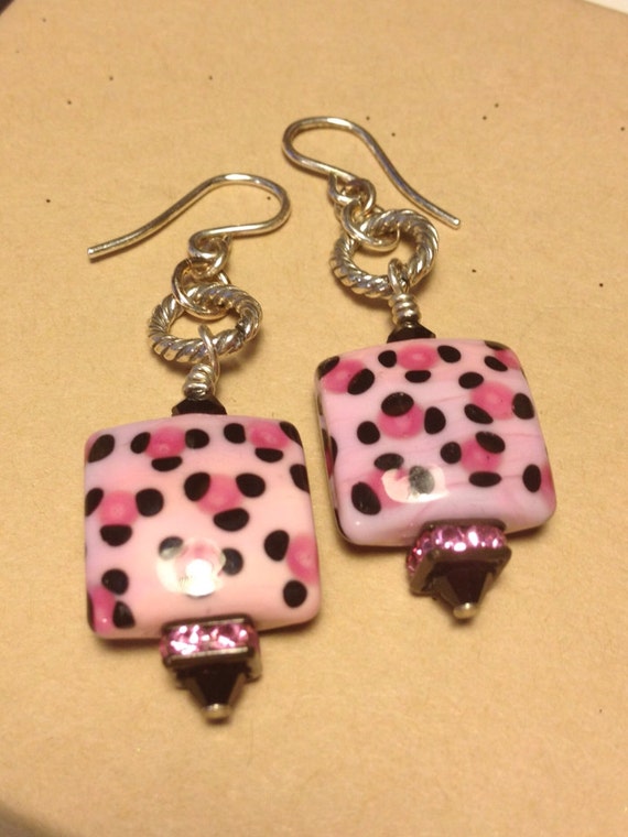 Pink Leopard Print Earrings by Chelsjewels on Etsy