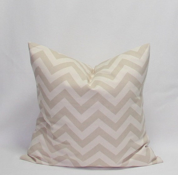 Khaki Pillows Natural Pillows Chevron Pillows 20 x 20 Khaki on