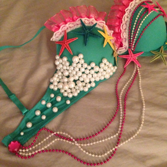 Items similar to Mermaid starfish rave bra on Etsy