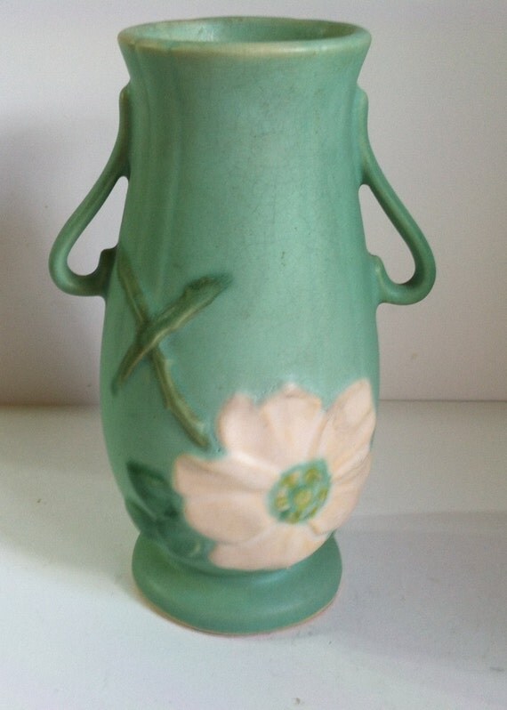 Weller Pottery Wild Rose Vase by nldvintage on Etsy