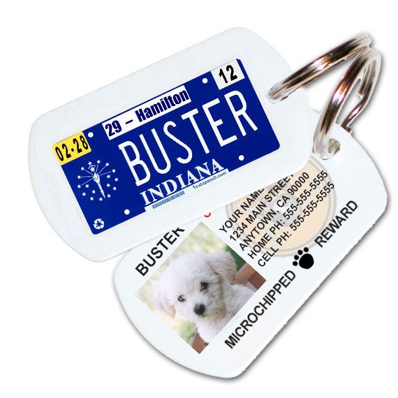 Items similar to Indiana License Plate Pet ID Tag Dog ID Tag Free