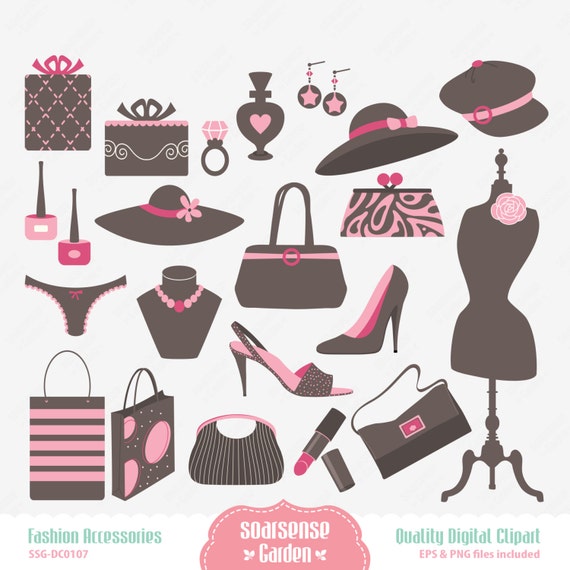 Fashion Accessories Digital Clipart by SSGARDEN on Etsy