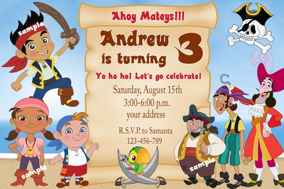 Jack And The Neverland Pirates Birthday Invitations 2