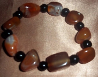 Red Agate and Black Onyx bracelet.