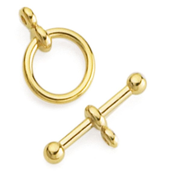 14k vermeil ball end toggle clasp