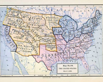 Print of Map-United States in 1801 by RescuedMaps on Etsy