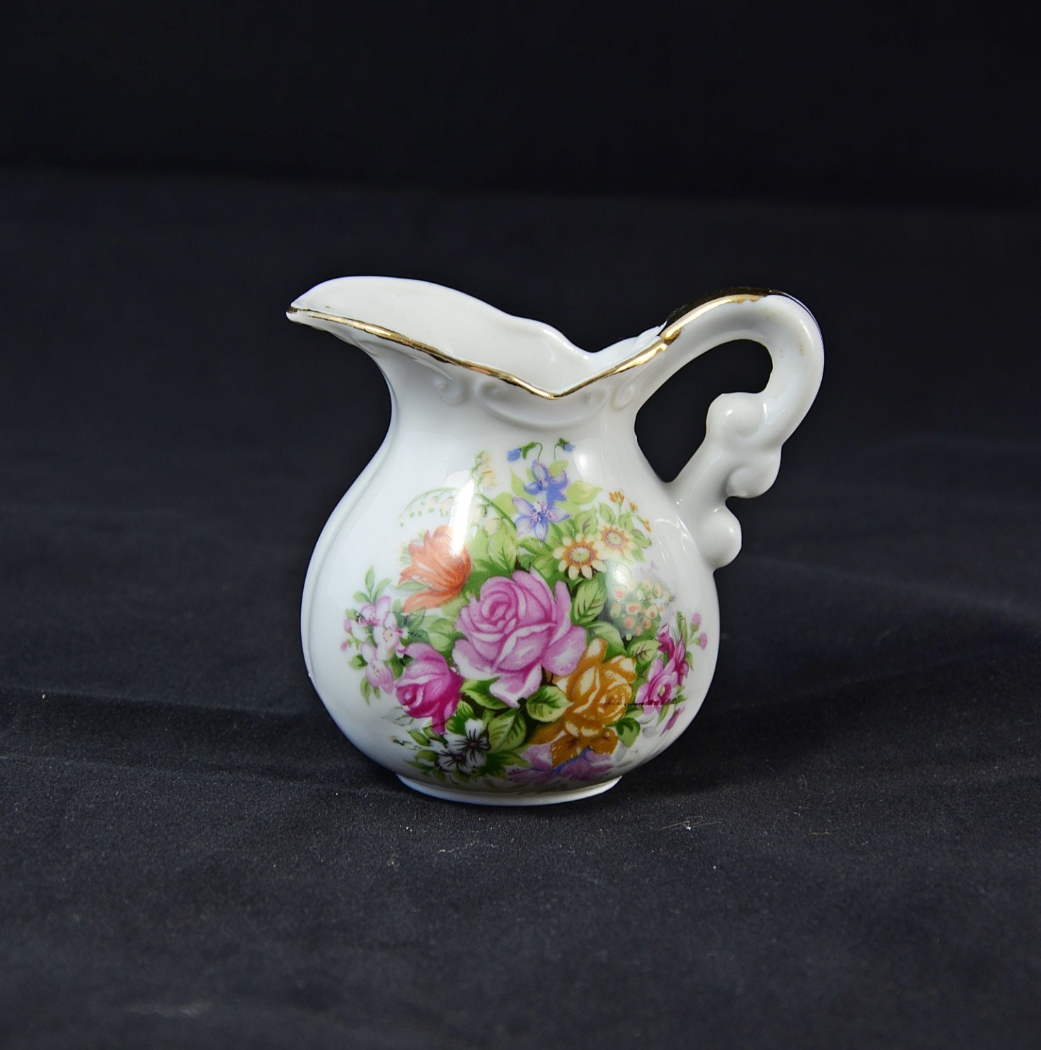 Vintage Creamer Porcelain Small Creamer Shabby chic Pitcher