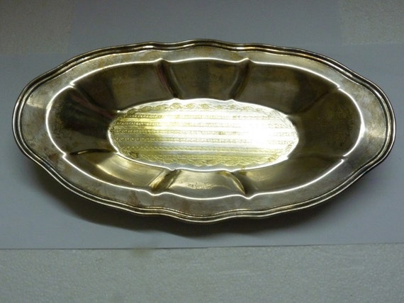 Fine Antique Canadian Silver Plated Viking Plate  EP Brass Dish