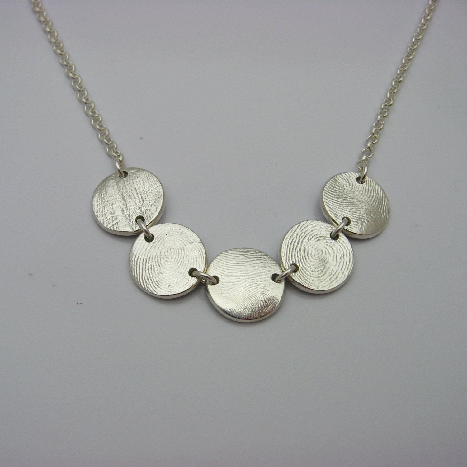 Silver Fingerprint Necklace Sterling Silver Necklace