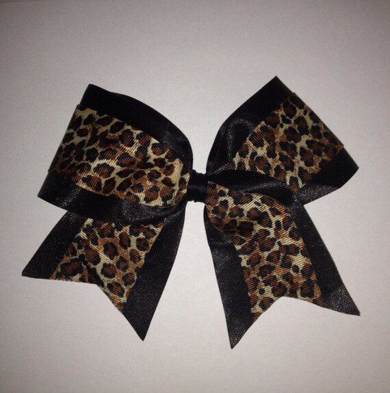 Items similar to Leopard Print Cheer Bow on Etsy