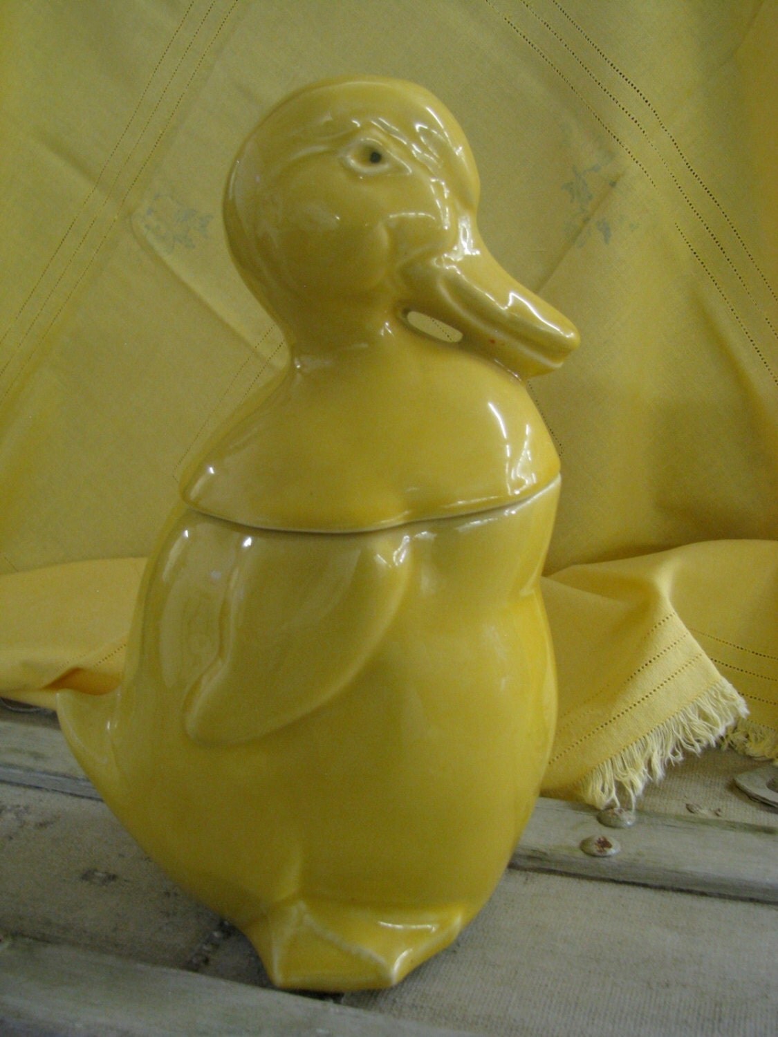 Yellow Duck Cookie Jar