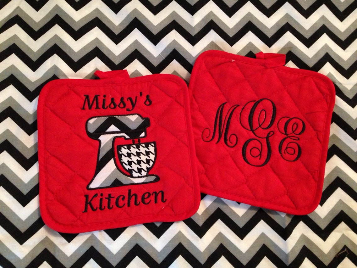 Custom Monogrammed Pot holders