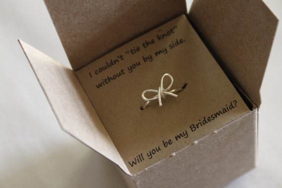 gifts bridesmaid Tie Bridesmaid Maid the tying  My  Will You  Honor Ring, of Gift, the Knot knot Be