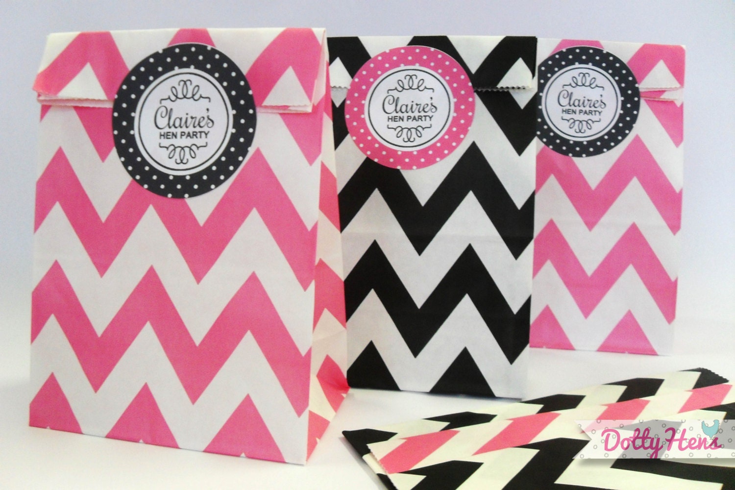 12 x Hen Night Party Paper Goodie Bags with personalised