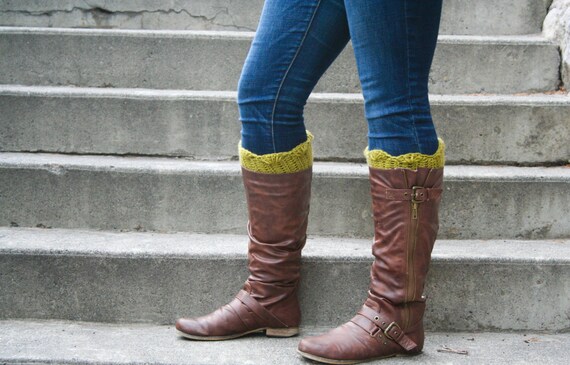 Scalloped Boot Cuffs Toppers Green