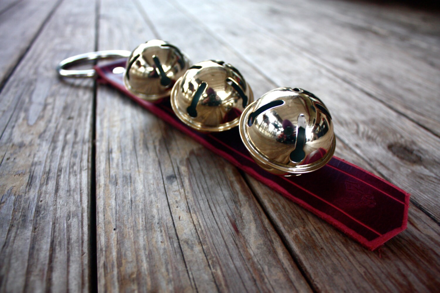 Handmade Leather Sleigh Bell Door Ornament Christmas