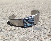 Spoon Handle Bracelet/ Fused Glass Cuff Bracelet