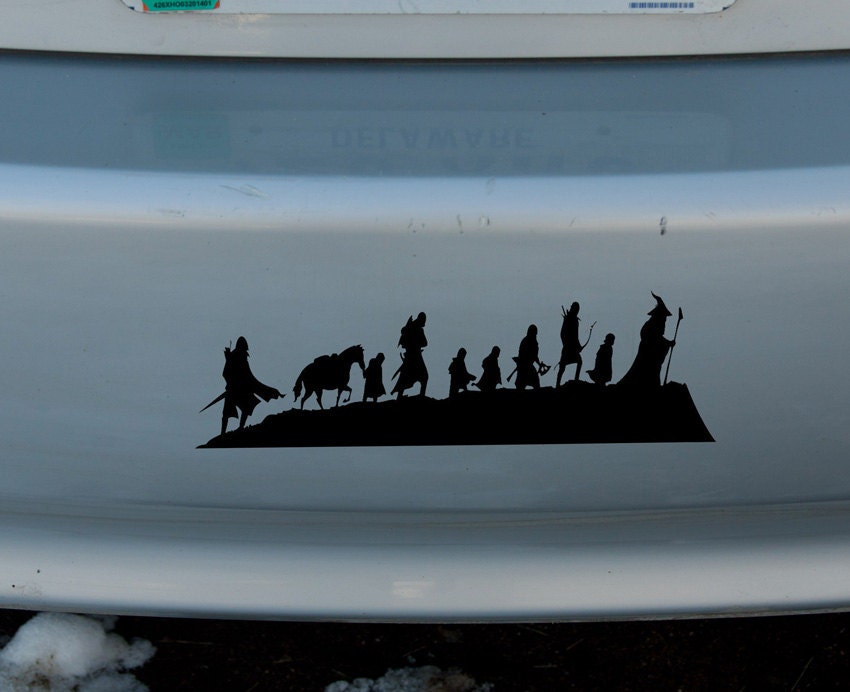 LOTR The 9 Walking Vinyl Sticker Car Window Door by MetroBionic