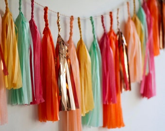 Waimea Bay Tassel Garland, Luau Tassel Garland, Hawaiian Party, Birthday Tassel Garland, Luau Decor, Tiki Party Decor, Summer Tassel Garland