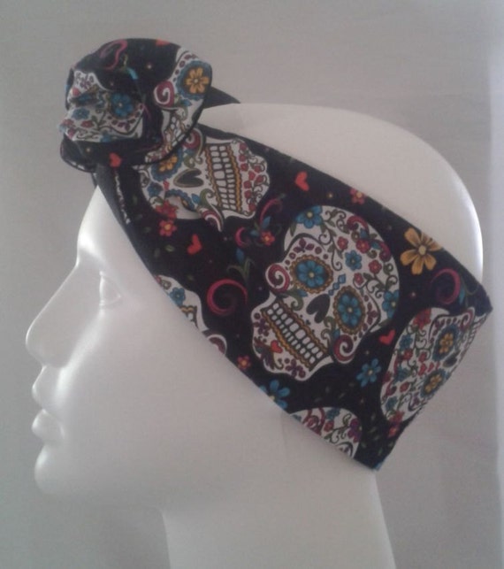 Sugar+Skull+Pin+Up Sugar Skull Pinup Pin Up Headband Hairband Day of the Dead Retro Goth ...