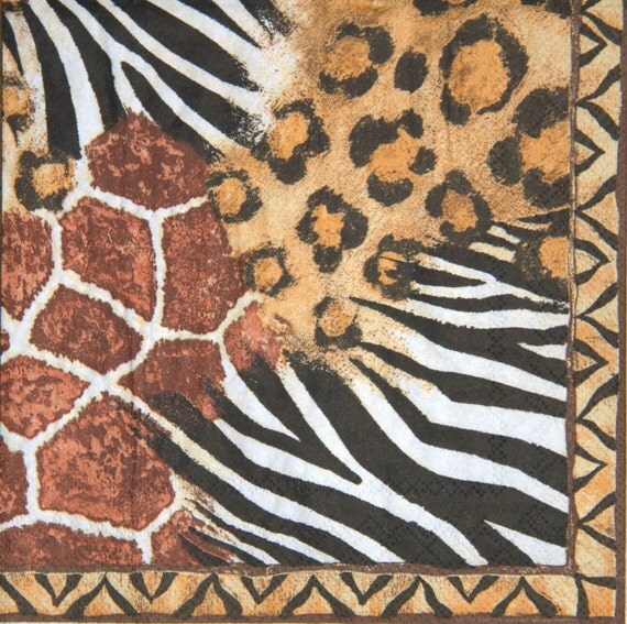 5x African paper napkin serviettes No 26. African design of