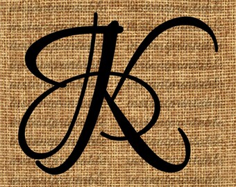 Monogram, Initial Letter K, Letter Clip Art, Letter Decal 