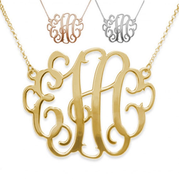 Monogram necklace1.5 inch Monogram by JewelryDesign2014 on Etsy