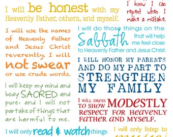 LDS Printable My Gospel Standards Boy by WellmanDesigns on Etsy