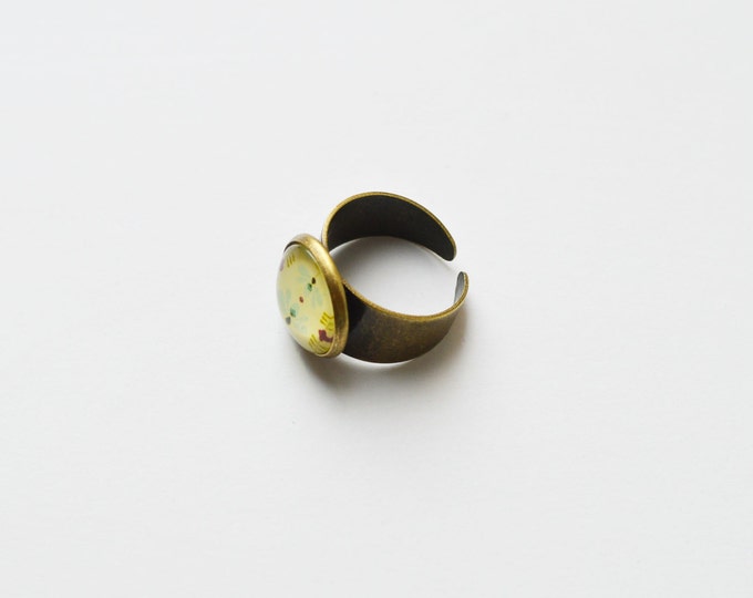 ART Ring, brass, glass, retro and vintage