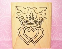 wedding doves and rings ruber stamp