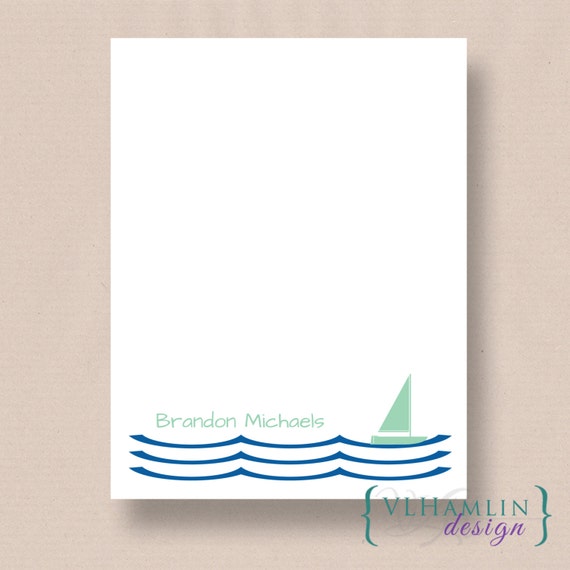 Personalized Stationery Nautical Letterhead by VLHamlinDesign