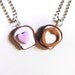Polymer Clay Peanut Butter and Jelly Cutout Hearts Best Friends Necklace Set