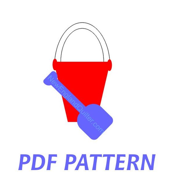 Items similar to Beach Sand Bucket and Shovel Applique PDF Pattern ...