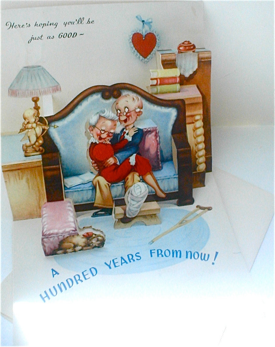 Happy Anniversary Pop Up Card Vintage 40s Ephemera