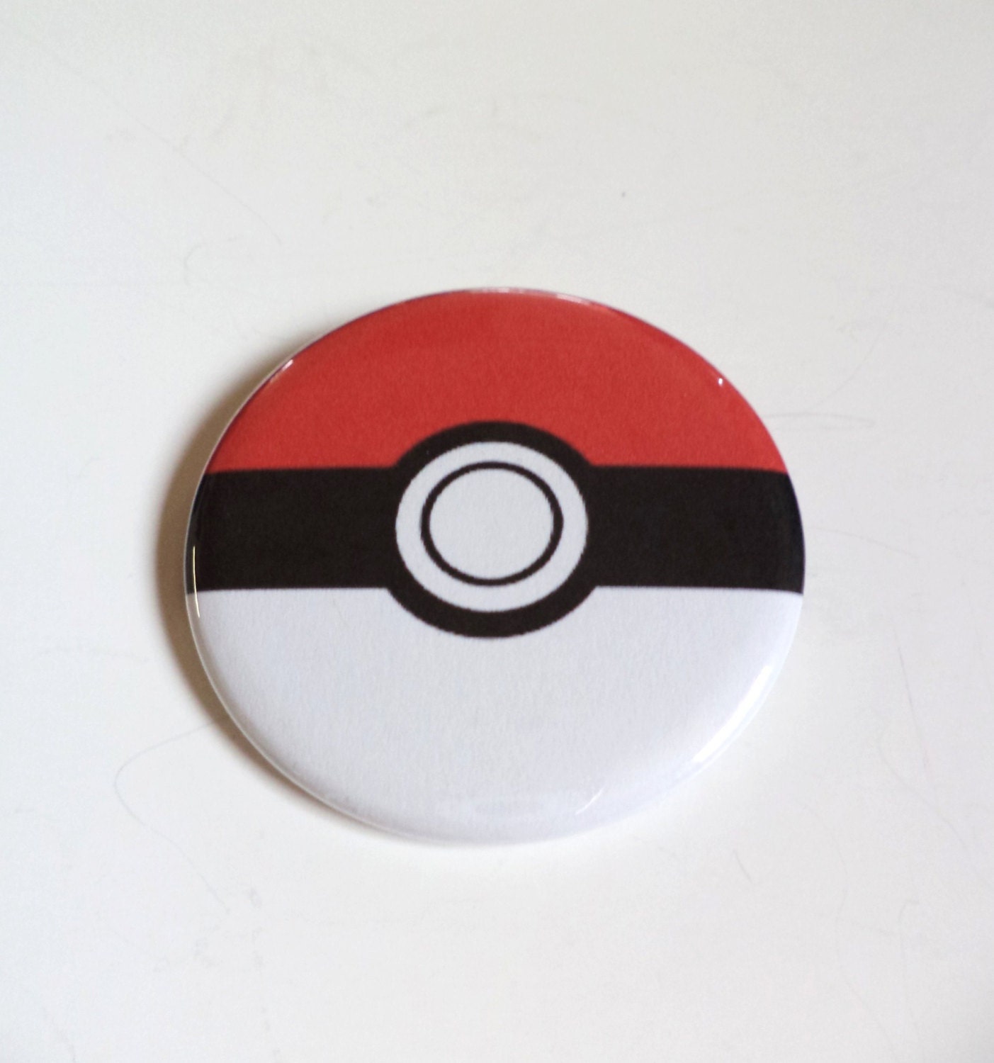 Pokeball Pinback Button OR Magnet 2.25 inch