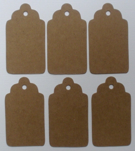 TAG SALE 100 Chipboard Die Cuts Scallop Hang Tags / Gift