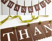 Thankful Banner Fall Decor - Embossed Leaves - READY TO SHIP - Fall Home Decor Fall Banner Thanksgiving Decor Thankful Garland Il_170x135