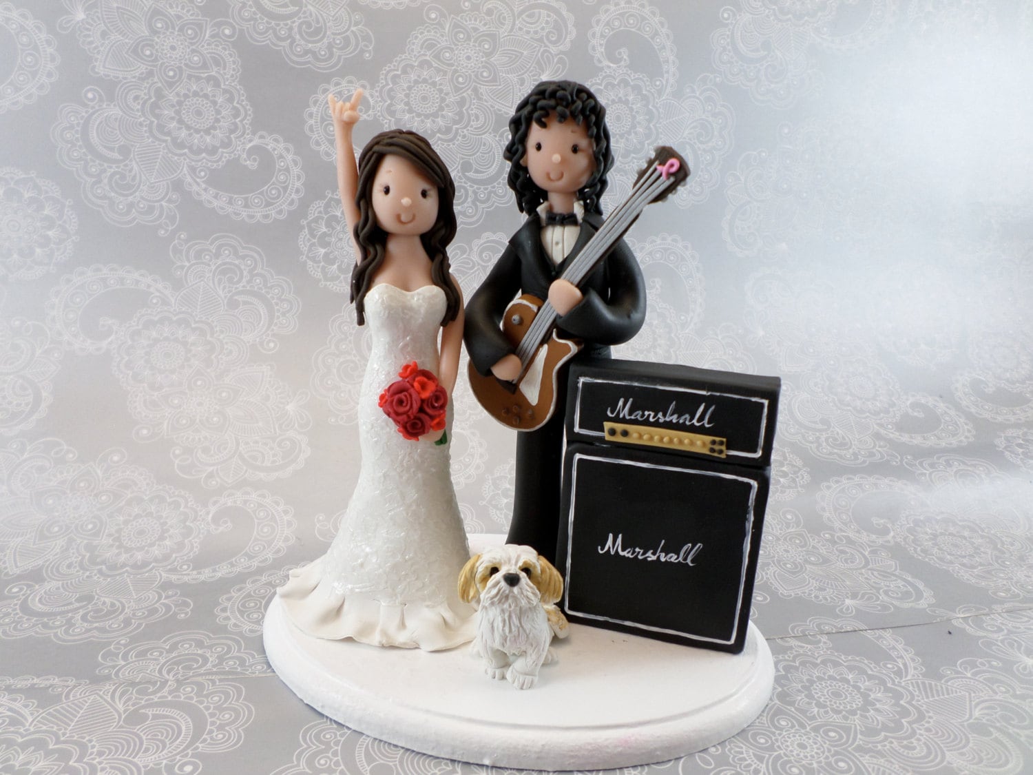 Bride Groom  with Guitar  and Marshall Amp Custom Handmade