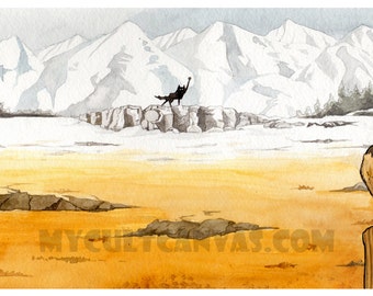 Original "Canis Lupus" Art Print 10" x 20" Poster Fantastic Mr. Fox Wes Anderson