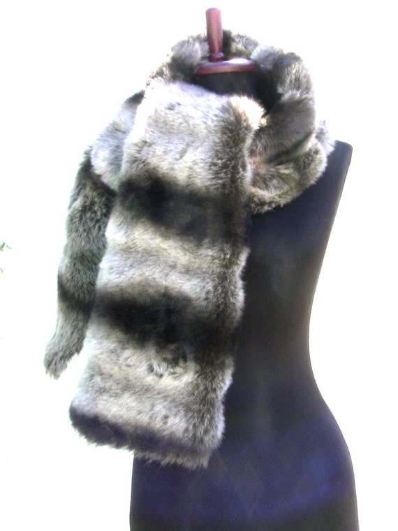 ON SPECIAL Chinchilla Faux Fur BOA by 50FashionForward on Etsy
