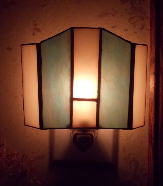 Night Light Decorative Stained Glass by HummingawaysGlassArt