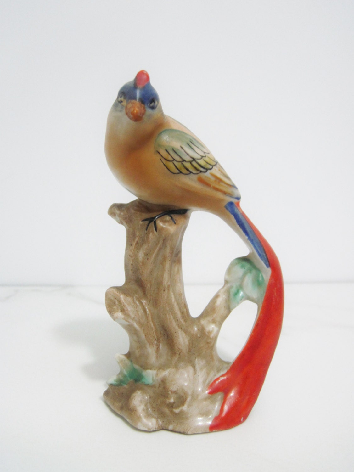 Vintage Occupied Japan Figurine: Perching Bird Coney Island