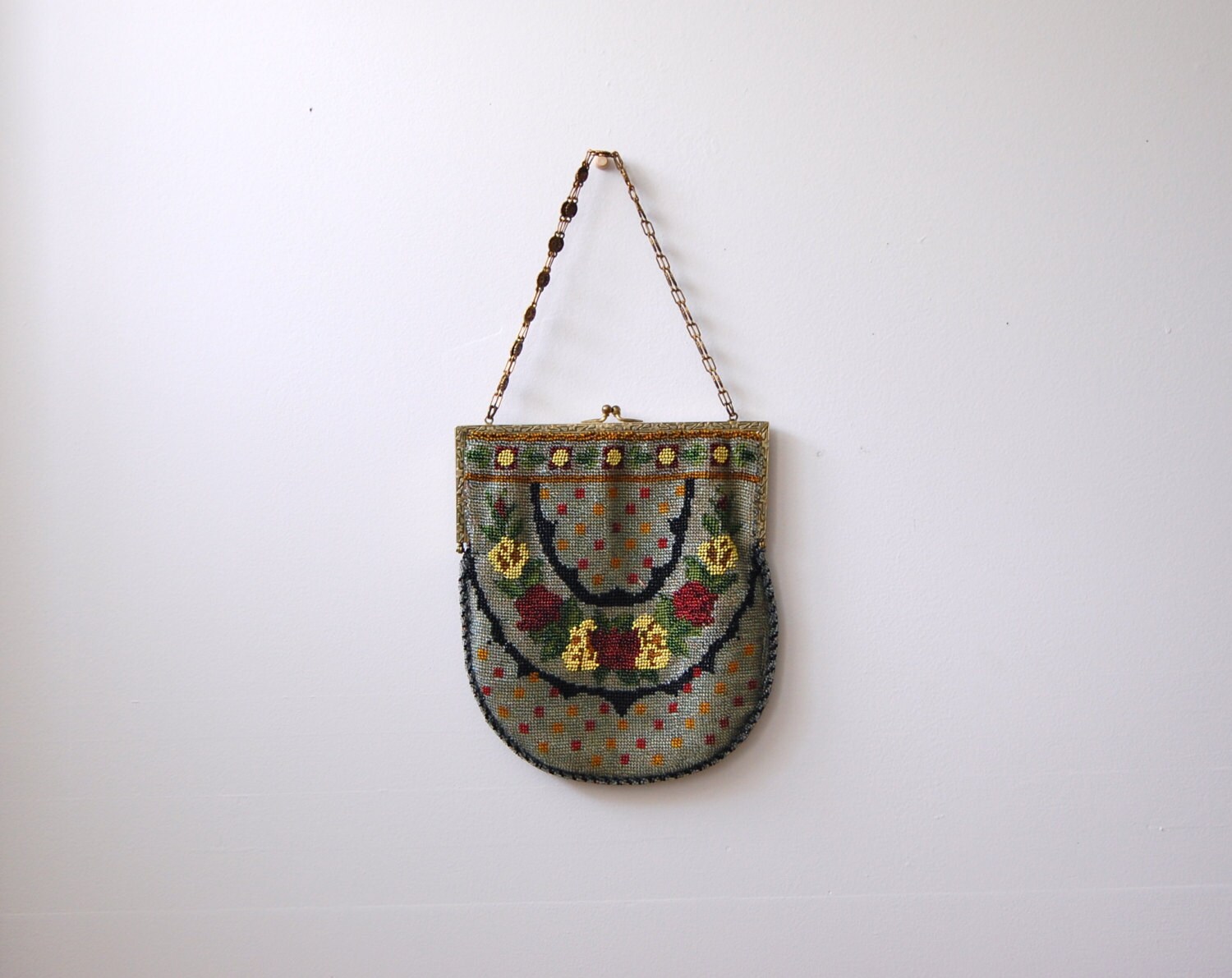 Vintage Beaded Bag 1920s Art Nouveau Purse The Zelda