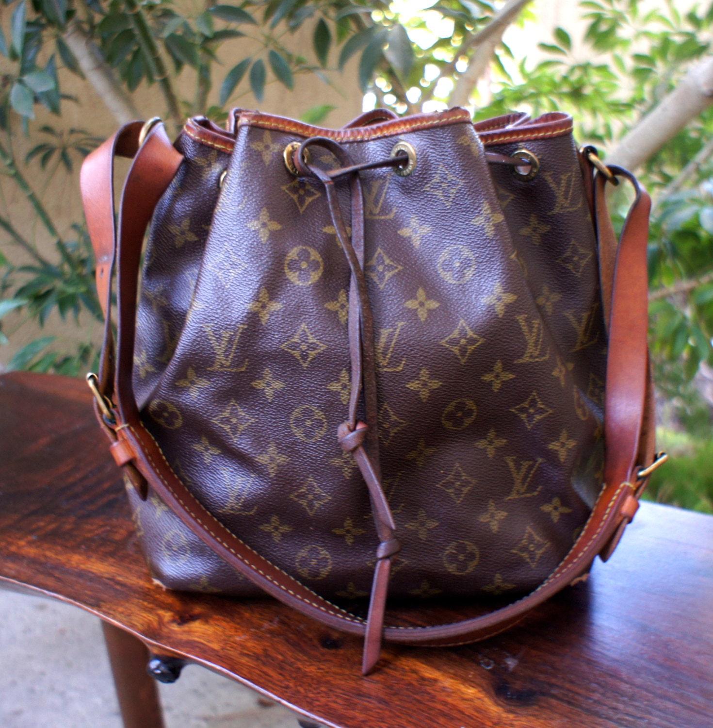 RESERVED Vintage Louis Vuitton Drawstring Noe Bucket Bag LV