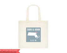 ... Totes. Customized Wedding Bags. Personalized State Map Totes. Wedding