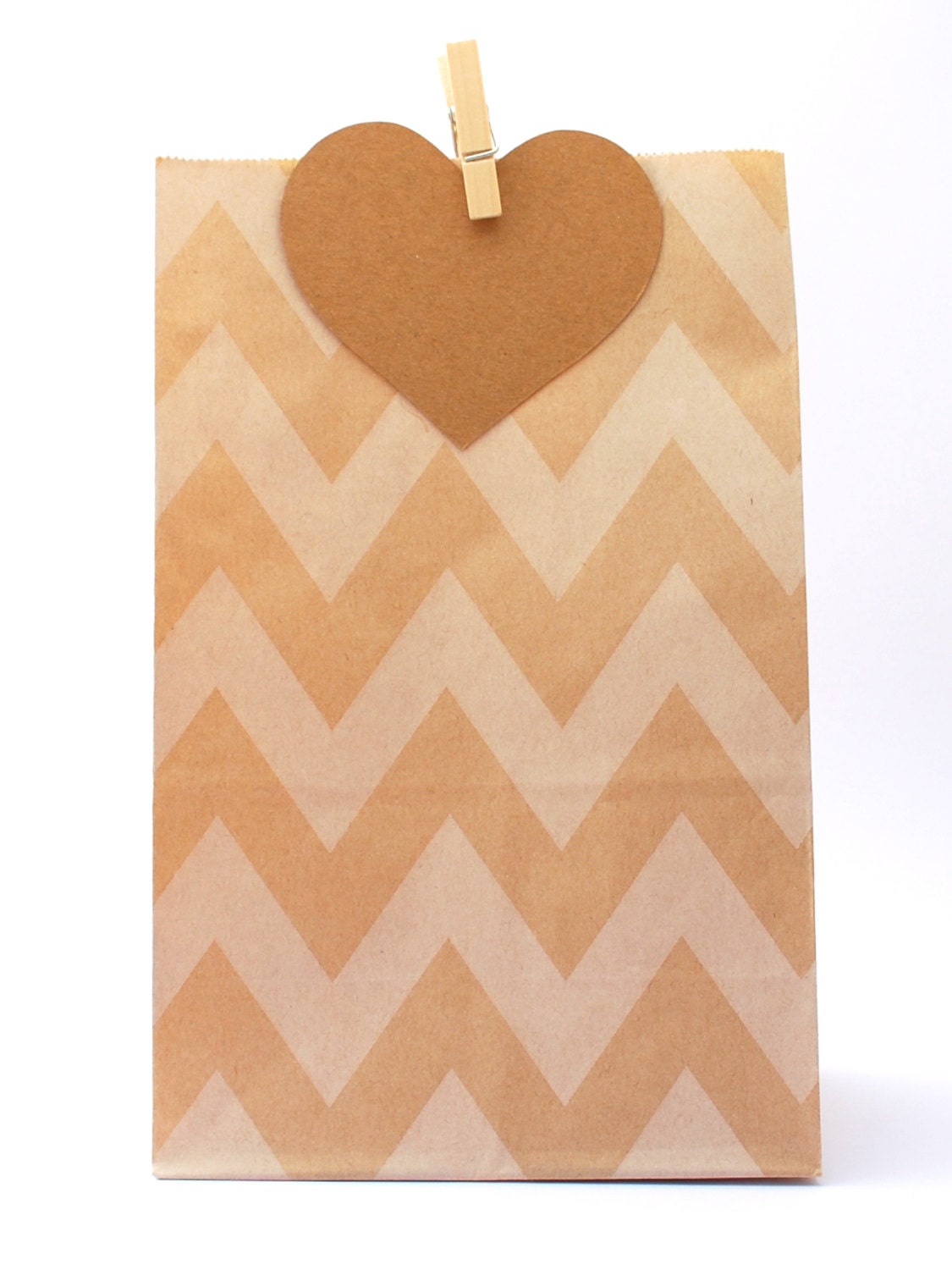 SALE Paper bag 12 pack / Kraft with Chevrons / by TheMakeGoodCo